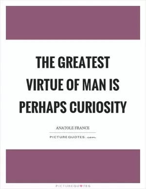 The greatest virtue of man is perhaps curiosity Picture Quote #1