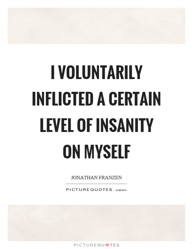 I voluntarily inflicted a certain level of insanity on myself Picture Quote #1