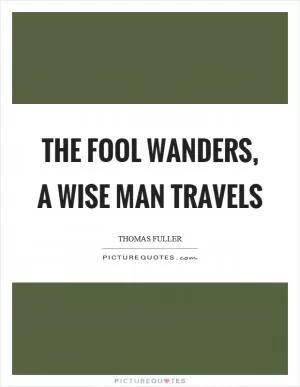 The fool wanders, a wise man travels Picture Quote #1