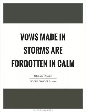 Vows made in storms are forgotten in calm Picture Quote #1