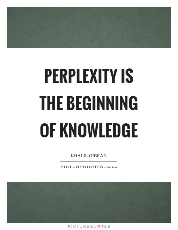 Perplexity is the beginning of knowledge Picture Quote #1