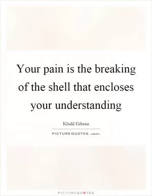 Your pain is the breaking of the shell that encloses your understanding Picture Quote #1
