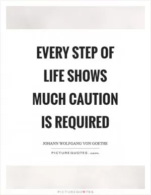 Every step of life shows much caution is required Picture Quote #1