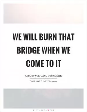 We will burn that bridge when we come to it Picture Quote #1