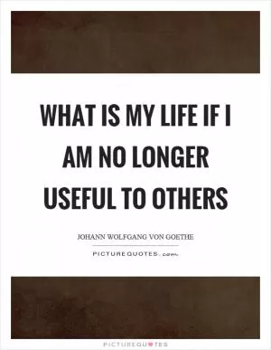 What is my life if I am no longer useful to others Picture Quote #1