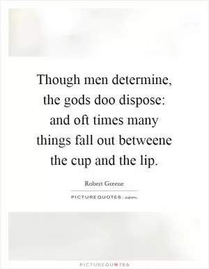 Though men determine, the gods doo dispose: and oft times many things fall out betweene the cup and the lip Picture Quote #1