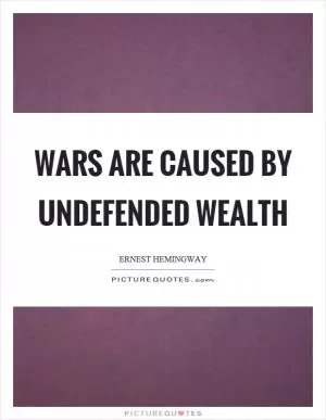Wars are caused by undefended wealth Picture Quote #1