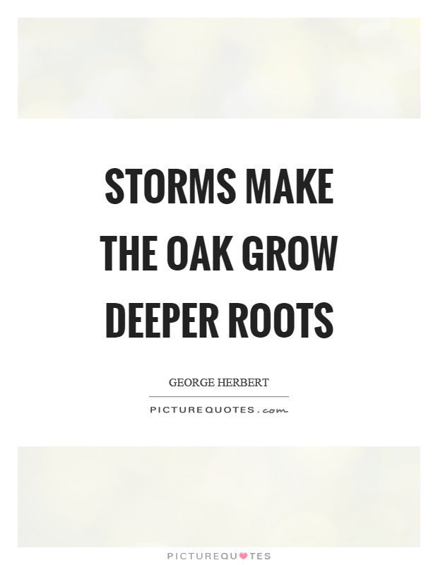 Storms make the oak grow deeper roots Picture Quote #1