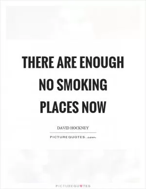 There are enough no smoking places now Picture Quote #1
