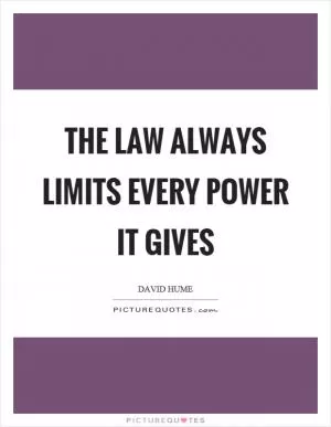 The law always limits every power it gives Picture Quote #1