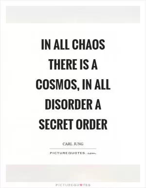 In all chaos there is a cosmos, in all disorder a secret order Picture Quote #1