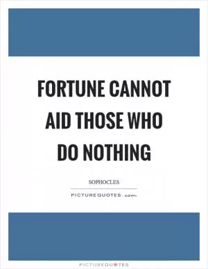 Fortune cannot aid those who do nothing Picture Quote #1