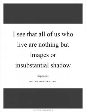 I see that all of us who live are nothing but images or insubstantial shadow Picture Quote #1