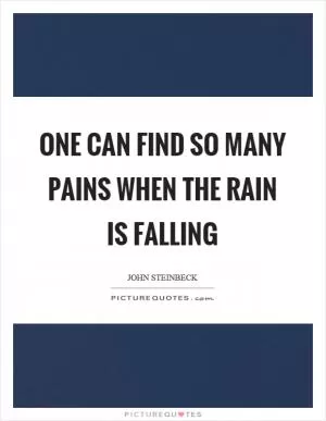 One can find so many pains when the rain is falling Picture Quote #1