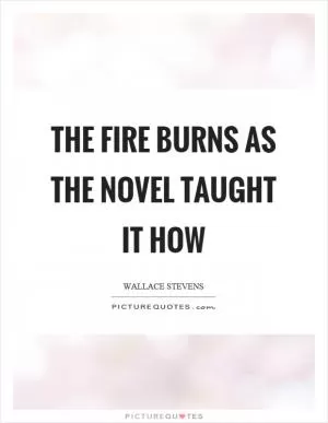 The fire burns as the novel taught it how Picture Quote #1