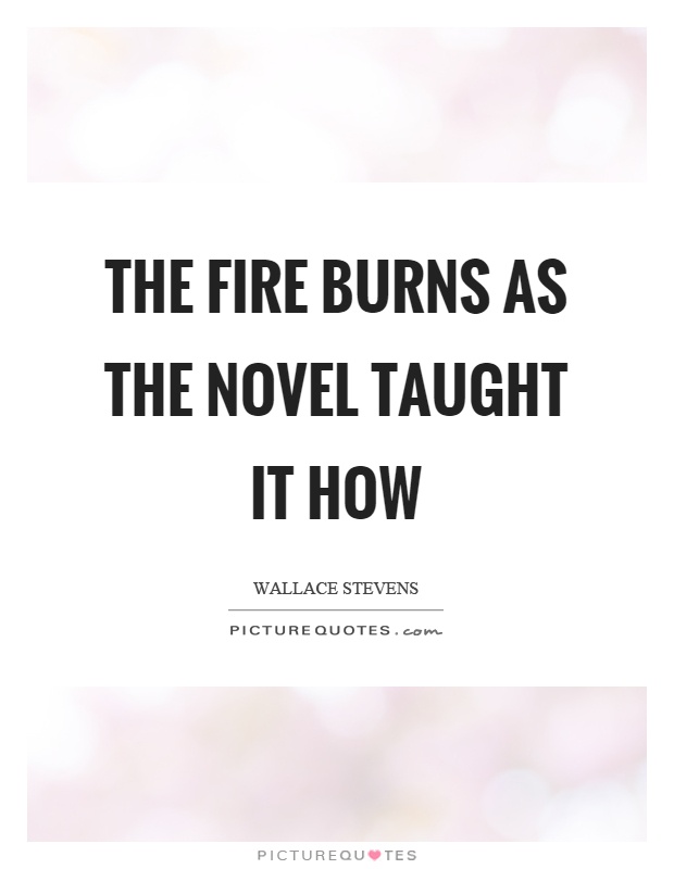 The fire burns as the novel taught it how Picture Quote #1