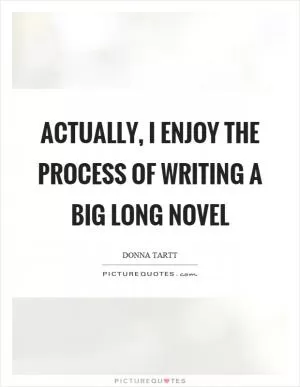 Actually, I enjoy the process of writing a big long novel Picture Quote #1