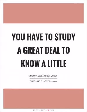 You have to study a great deal to know a little Picture Quote #1