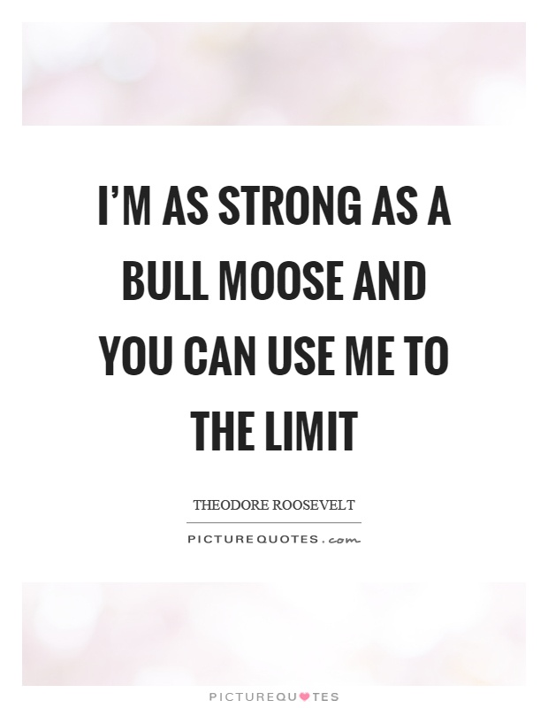 I'm as strong as a bull moose and you can use me to the limit Picture Quote #1