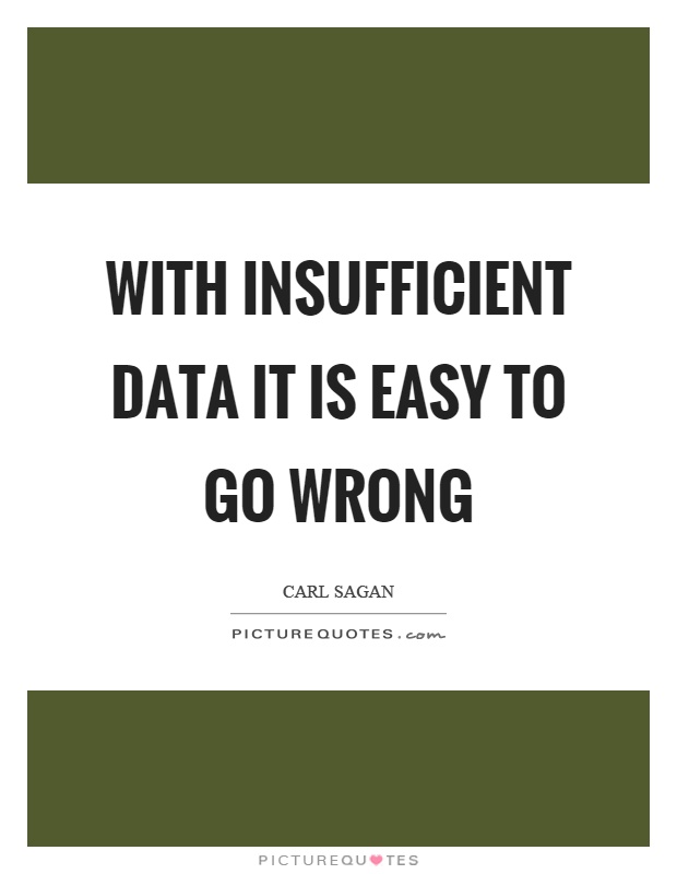 With insufficient data it is easy to go wrong Picture Quote #1