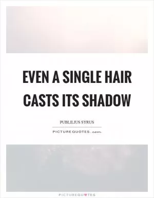 Even a single hair casts its shadow Picture Quote #1