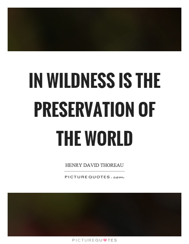 In wildness is the preservation of the world Picture Quote #1