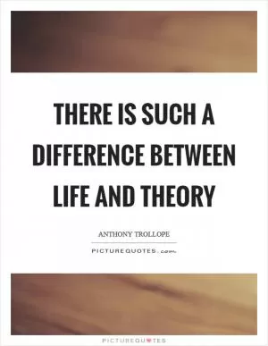There is such a difference between life and theory Picture Quote #1