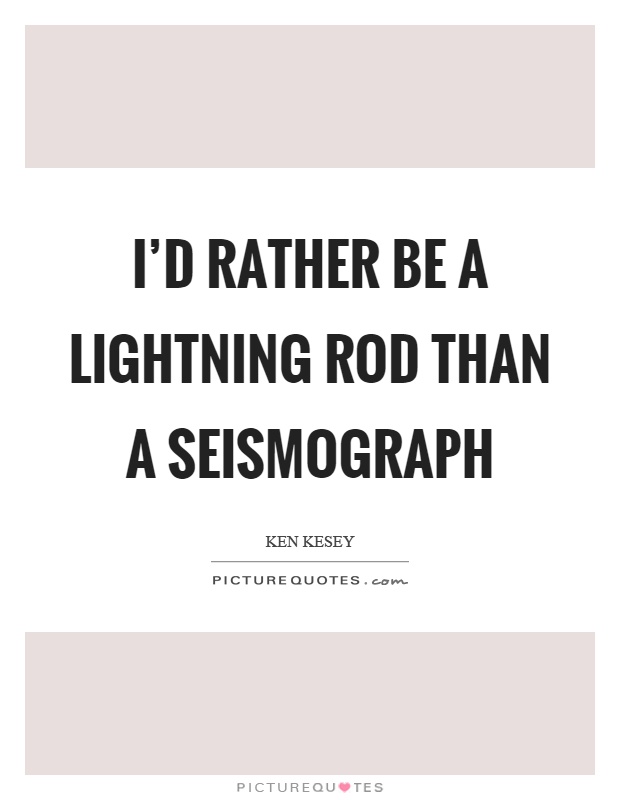 I'd rather be a lightning rod than a seismograph Picture Quote #1