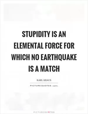 Stupidity is an elemental force for which no earthquake is a match Picture Quote #1