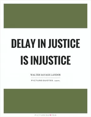 Delay in justice is injustice Picture Quote #1