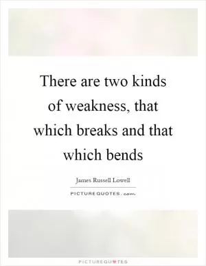 There are two kinds of weakness, that which breaks and that which bends Picture Quote #1
