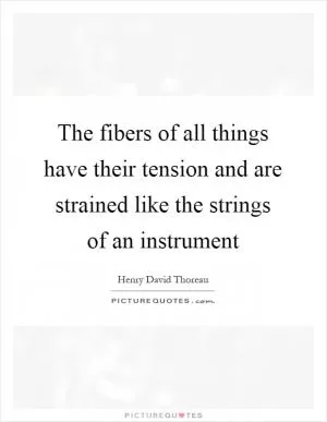 The fibers of all things have their tension and are strained like the strings of an instrument Picture Quote #1