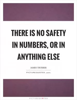 There is no safety in numbers, or in anything else Picture Quote #1