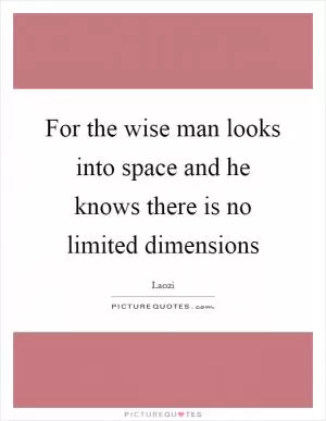 For the wise man looks into space and he knows there is no limited dimensions Picture Quote #1