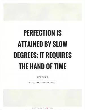 Perfection is attained by slow degrees; it requires the hand of time Picture Quote #1