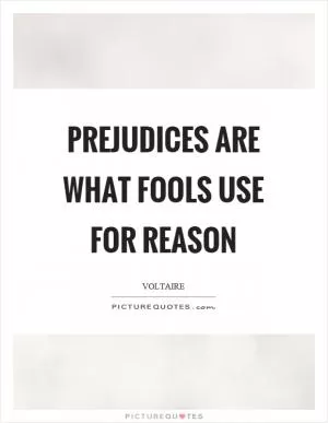 Prejudices are what fools use for reason Picture Quote #1
