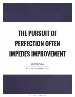 The pursuit of perfection often impedes improvement Picture Quote #1
