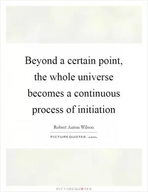 Beyond a certain point, the whole universe becomes a continuous process of initiation Picture Quote #1