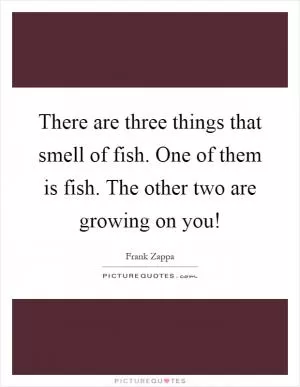 There are three things that smell of fish. One of them is fish. The other two are growing on you! Picture Quote #1