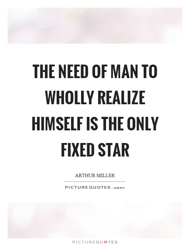The need of man to wholly realize himself is the only fixed star Picture Quote #1