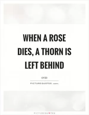 When a rose dies, a thorn is left behind Picture Quote #1