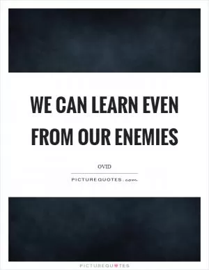 We can learn even from our enemies Picture Quote #1