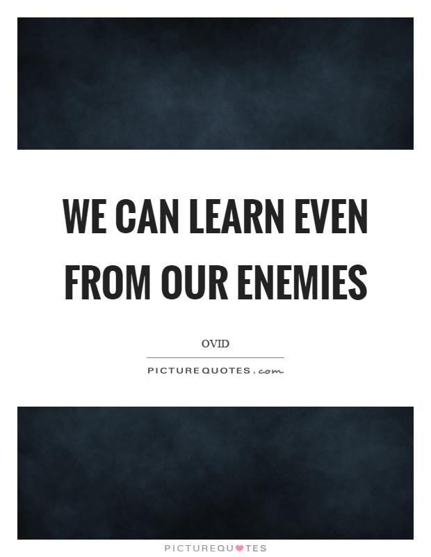 We can learn even from our enemies Picture Quote #1