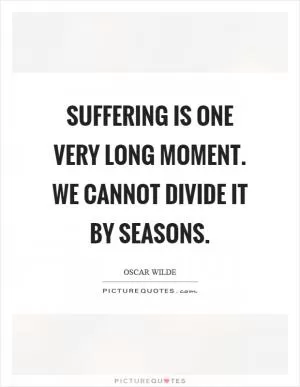 Suffering is one very long moment. We cannot divide it by seasons Picture Quote #1