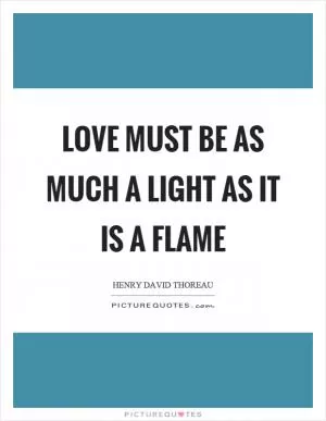 Love must be as much a light as it is a flame Picture Quote #1