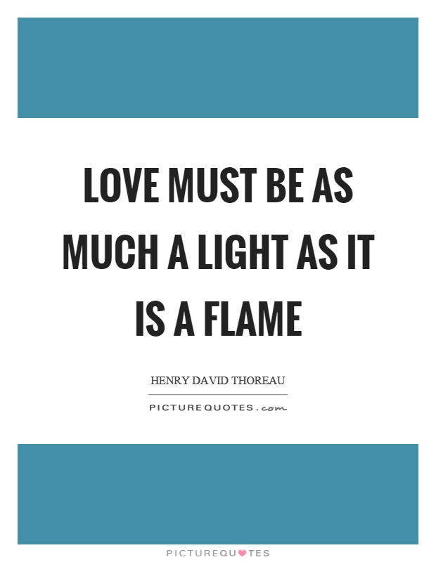 Love must be as much a light as it is a flame Picture Quote #1