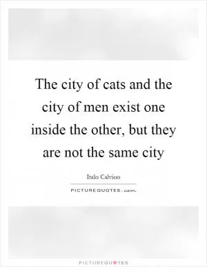 The city of cats and the city of men exist one inside the other, but they are not the same city Picture Quote #1