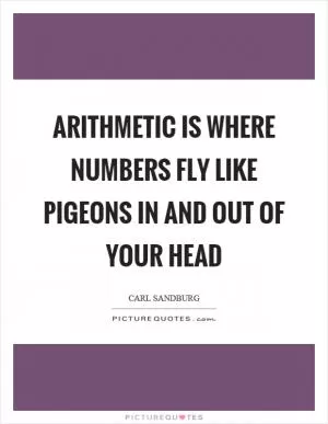 Arithmetic is where numbers fly like pigeons in and out of your head Picture Quote #1