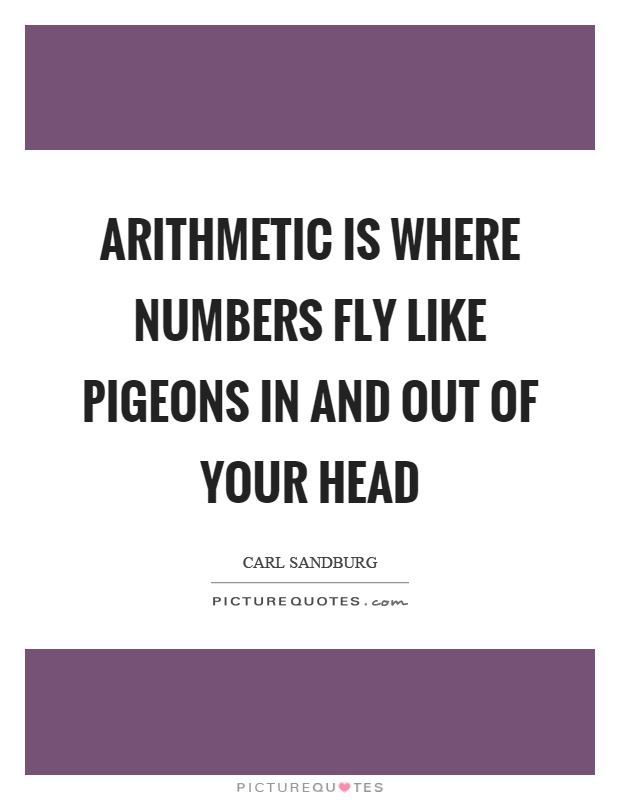 Arithmetic is where numbers fly like pigeons in and out of your head Picture Quote #1