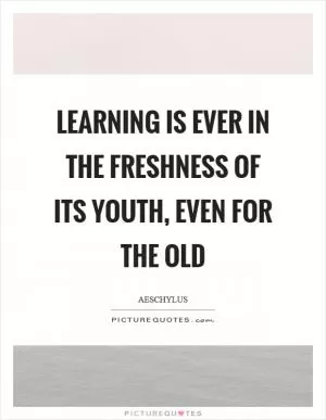 Learning is ever in the freshness of its youth, even for the old Picture Quote #1